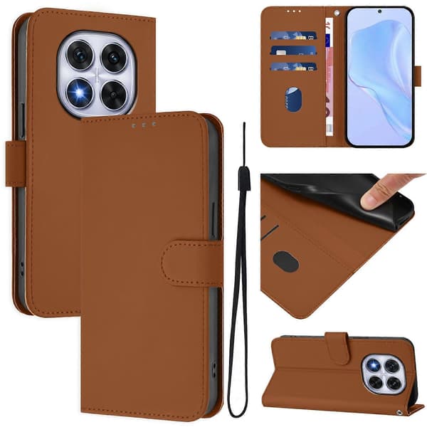 Ensfarvet PU-etui til Redmi Note 14 Pro 5G / 14 Pro+ 5G