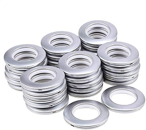 32-pack gardingenomföring, snabbmonterad plast, innerdiameter 1-9/16\" (40 mm) gardinöljetter Nanoscale lågbrusig romersk ring (silver)