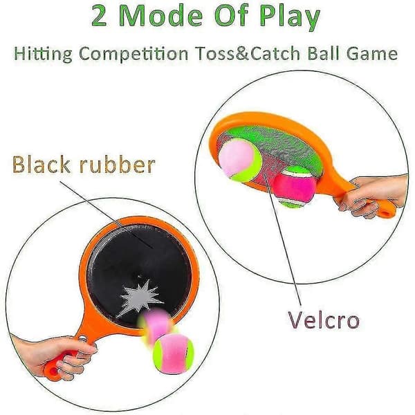 Oranssi maila Catch Ball Racket Set Urheilupeli Lelut Heittosetti Levy Mailatennispeli Imukuppi
