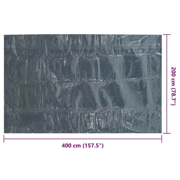 vidaXL Poolvarmefolie PE 400x200 cm Sort og Blå Sort