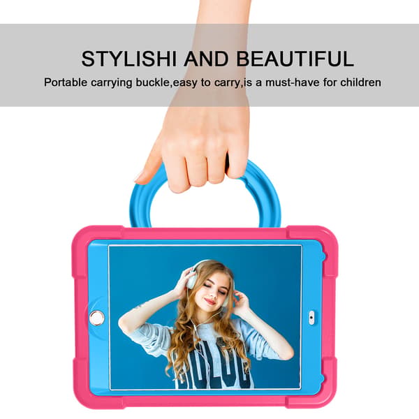 Børnecover, roterbart stativ, iPad 10.2/Pro 10.5/Air 3, pink/blå