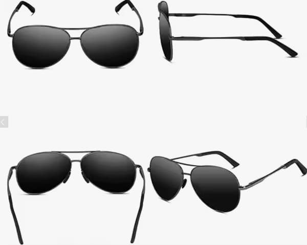 Unisex Polariserede Pilot Solbriller UV400 Beskyttelse V101 Sort