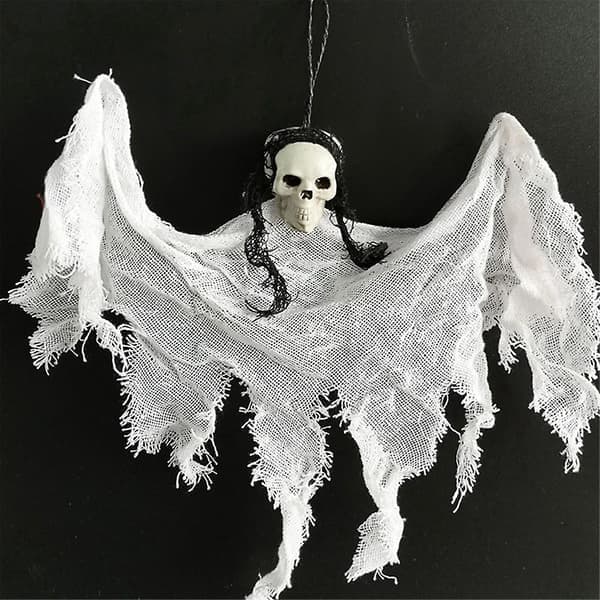 Skull Ghost Halloween Decorations Haunted House Party Horror Charm Hanging Cloaks Mini Ghosts Grey