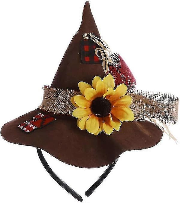 Fugleskræmsel hat, armbånd og halskæde til Halloween cosplay - Sæt med 4 dele