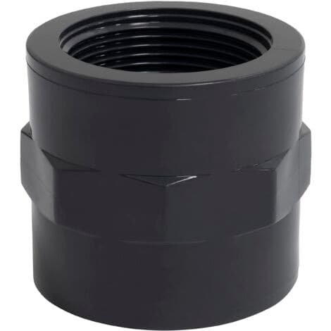 C63278 - Mixed threaded nipple/socket, 50 mm internal to 1 1/2\" thread, solvent welding 10 bar hose pressure connection mixed end plastic
