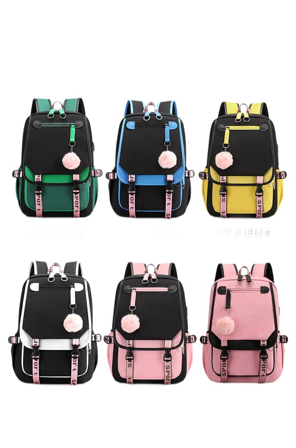 School Bag Large Capacity Backpack Multi-layer Shoulder Bag - Purple