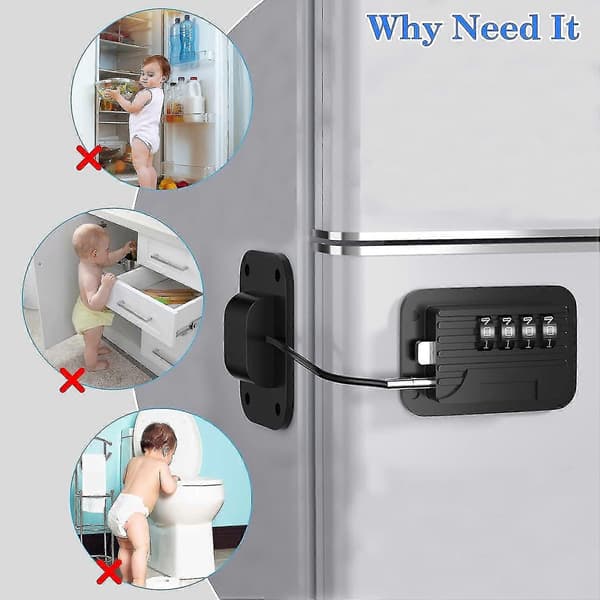 Refrigerator Lock with Password, Child Safety Refrigerator Lock for Fridge