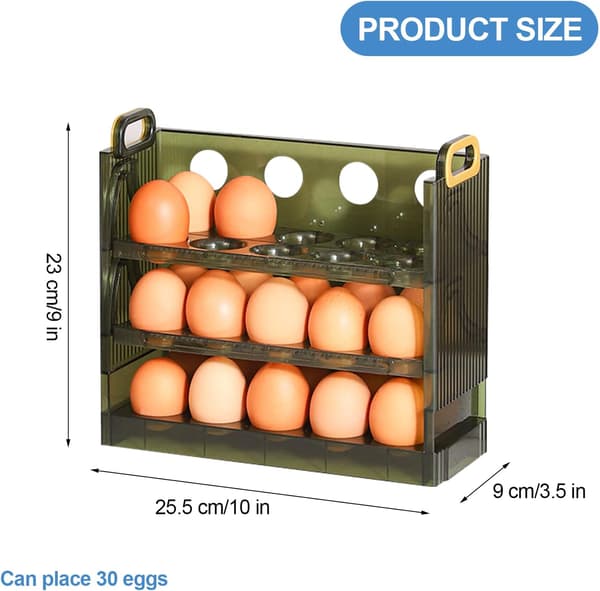 Egg Box for Refrigerator, Stores 30 Eggs, Egg Holder, for Fridge, ZQKLA