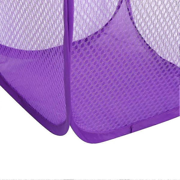 Portable Laundry Hamper for Dirty Clothes, Foldable Household Storage Basket, Purple