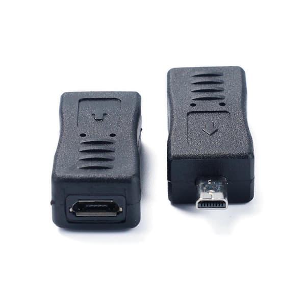 USB 5Pin hun til Mini USB han adapter, opladnings- og dataoverførselskonverter, PVC-materiale, til telefon, computer, digitalkamera