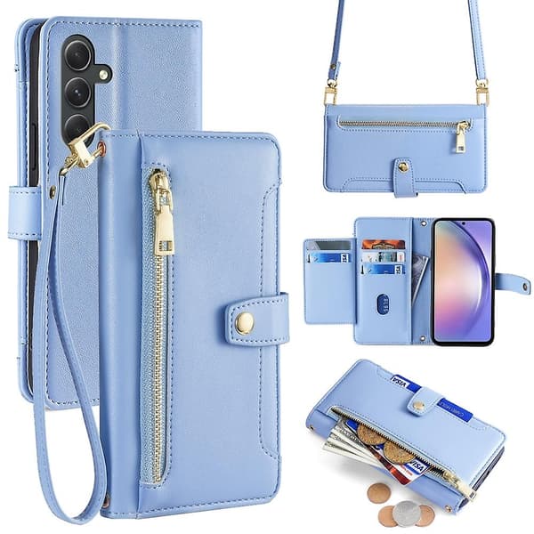 Wallet Case with Zipper for Samsung Galaxy A54 5G