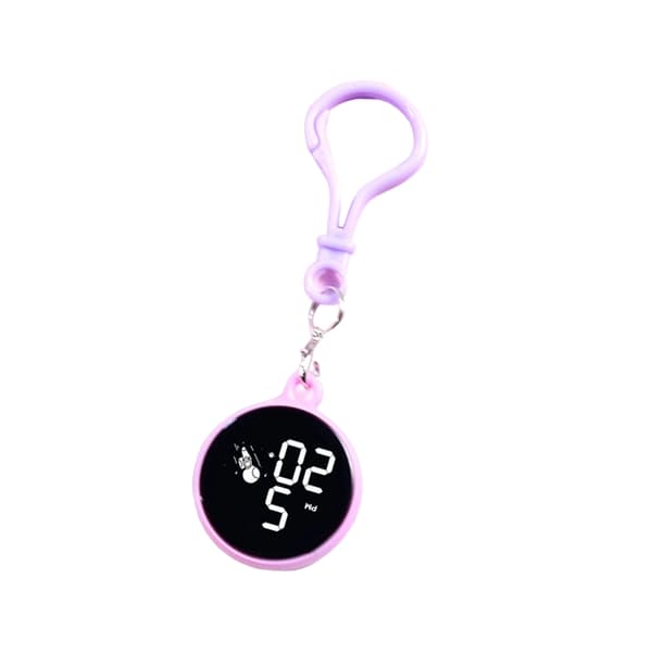 Waterproof Digital Watch with Detachable Hook for Bags, Keychains, LED Backlight & Pocket Watch