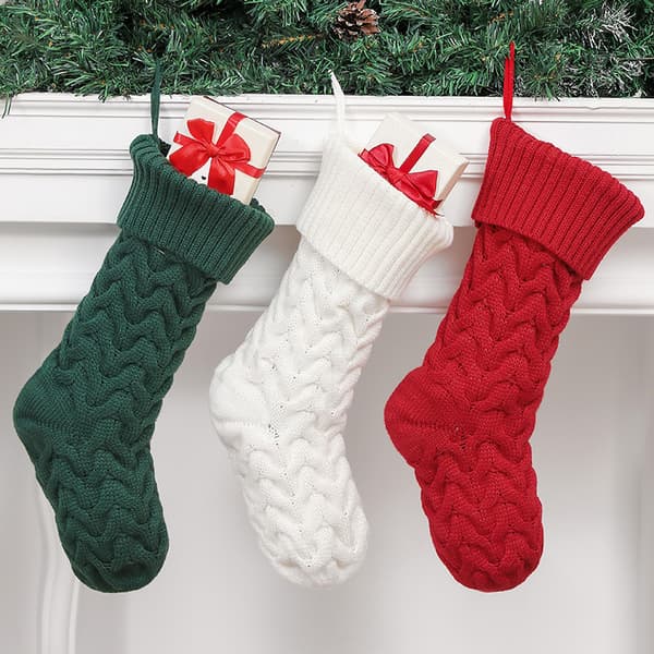 3-pack julstrumpor presentpåsar, 46CM stickgarn