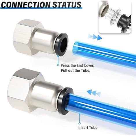4 mm OD x 1/8 tum BSP rak koppling PCF4-01 (10-pack)