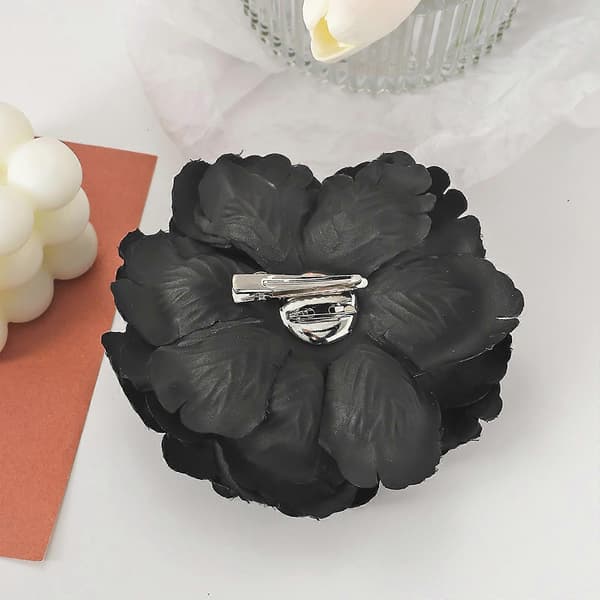 Blød stofblomstbroche, elegant kravemærke til rejser, lilla, 15 cm