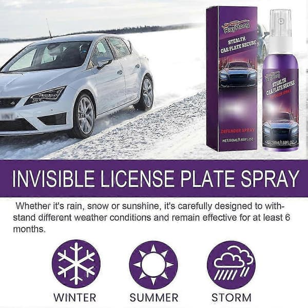 Auto-Shield Spray til usynlige nummerplader, nem påføring, hurtigtørrende spray til SUV