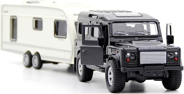 Legetøjs autocamper SUV Trailer Træk RV Autocamper Legetøj til Drenge Trykstøbt Lastbil Modelbil