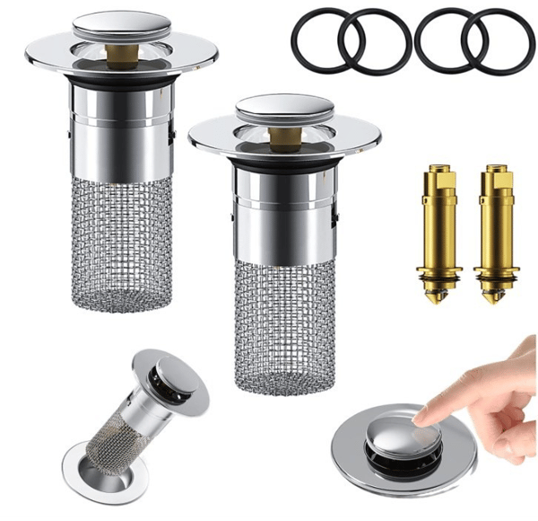 2-pack drain strainer with plug / sink plug for washbasin