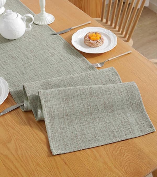 Stain-resistant table runner with linen effect | Easy to wash and iron | as a garden tablecloth for dining table - 33x183 cm