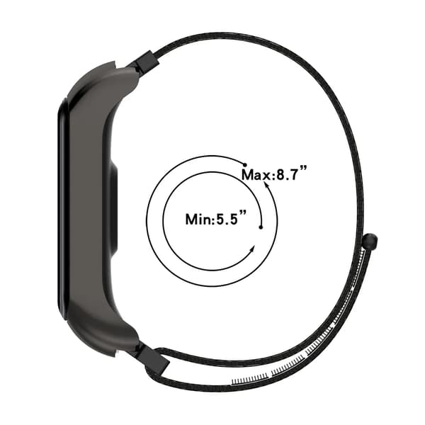 Samsung Galaxy Fit2 SM-R220 Nylon Velcro Strap (Dark Black + Black Frame)
