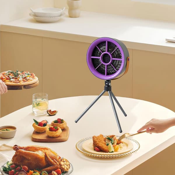 Kompakt emhætte/ventilator/mini emhætte, velegnet til grill og camping. Grå (lilla)