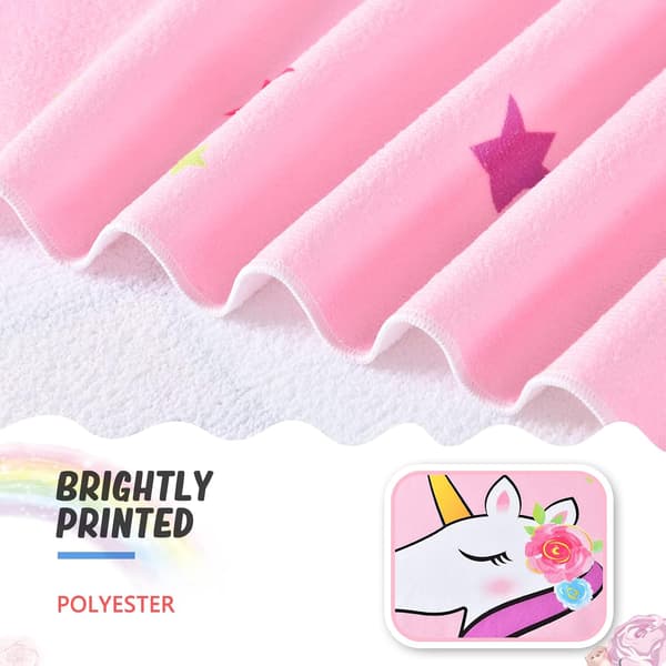 Enhjørning badehåndklæde - 70 x 150 cm polyester campinghåndklæder til piger børn hurtigtørrende ultraabsorberende B