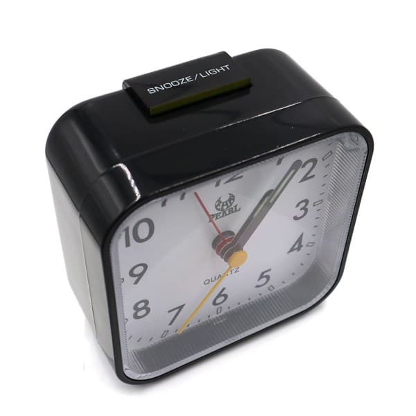 Silent Analog Alarm Clock Bedside Clock Square Table Clock Quartz Clock Alarm Clock with Snooze and Luminous