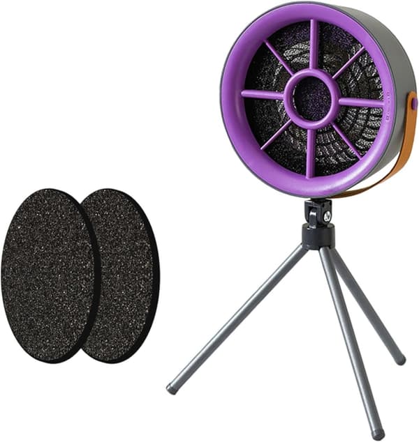 Kompakt emhætte/ventilator/mini emhætte, velegnet til grill og camping. Grå (lilla)