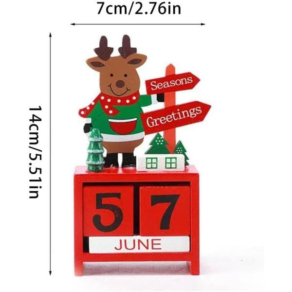 Julepynt Trækalender, Mini Skrivebordsdekoration Julegave, Juletræ