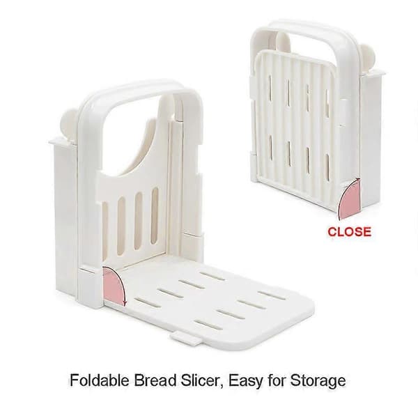Bread Slicer Guide Adjustable Bread Toast Slicer Cutter Foldable Toast Slicing Mold White