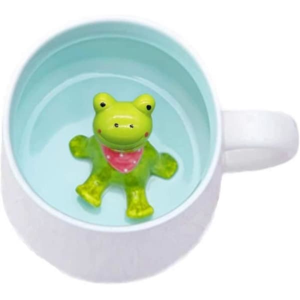 Tekopp, 400 ml keramisk mugg, 3D-grodaformade kaffemuggar, födelsedags-, julklappar till barn, vänner