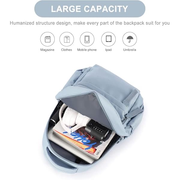 Laptop Backpack, Waterproof Laptop Backpack with 16 Inch USB Charging School Bag Blue blue