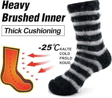 10 Pairs Men's Socks Winter Warm Socks, Extra Thick Heated Round Socks