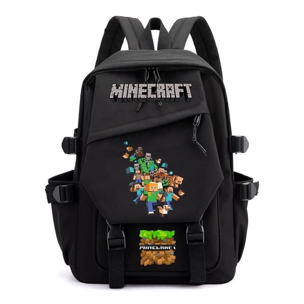Minecraft Backpack, Pixel World School Bag, Large Capacity Kids Student Backpack 29×16×46cm**11 11