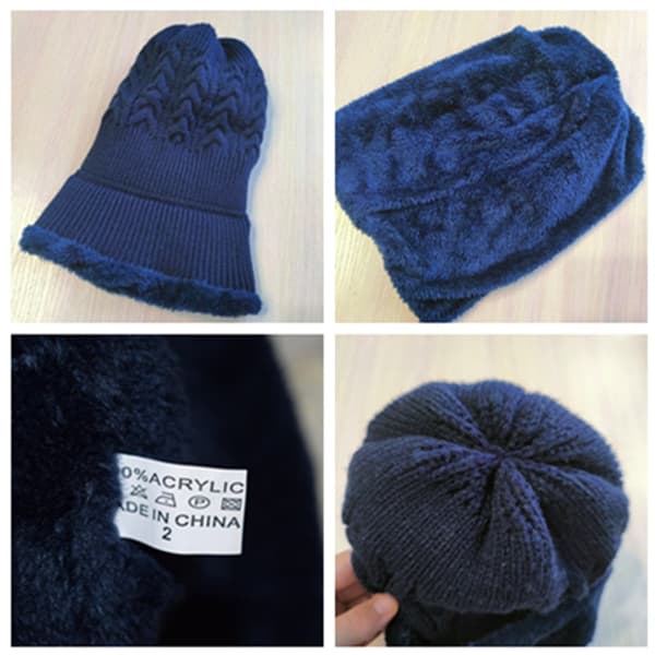 Ny Unisex Vintermössa med Fleecefoder Ull Varm Stickad Mössa Set Tjock Mjuk Stretch Vintermössor För Män Kvinnor Fritid Beanie Mössa Grå
