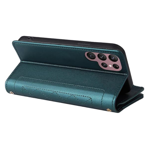 Leather Zipper Wallet Case for Samsung Galaxy S22 Ultra 5G