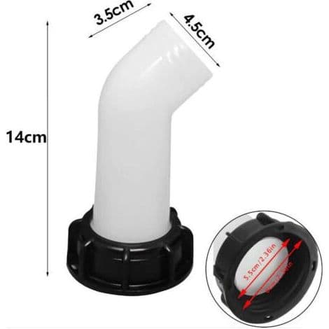 Sett med 2 - Med dreneringsmutter 1000L IBC-tankdyse Forlengelsesrørventilkobling Dyseadapter IBC-tankkranforbindelse 2'...