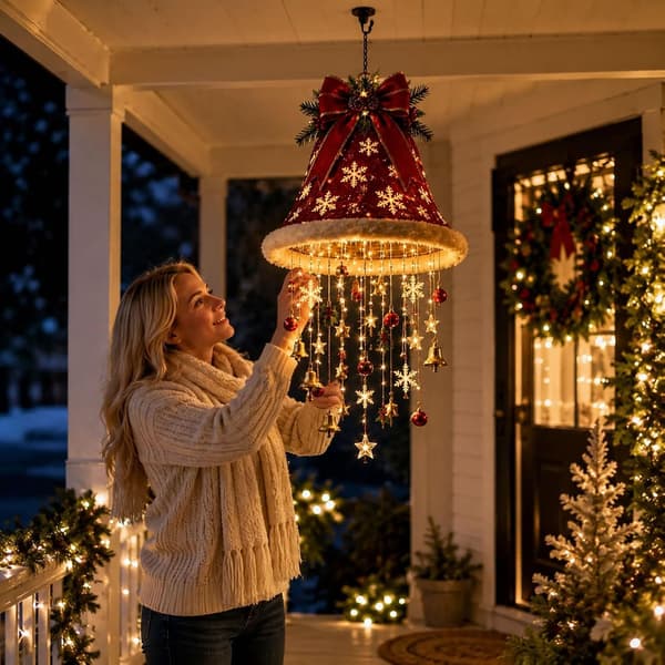 Julemandshue LED-lampe 2-pak – Julepynt til verandaen, stil F Style 6