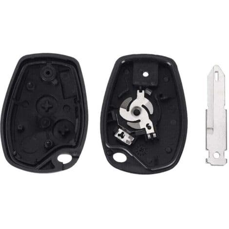 Key Shell for Dacia Duster Logan Lodgy Sandero - 2-Button Remote Key with Groove Blade and Battery Compartment - Phonillico® Model