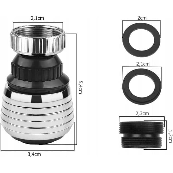 Two Adjustable Universal Faucet Aerators, Dual-Mode Kitchen Faucet Extender, Affordable Rotating Water-Saving Adapter, Complete Kit with In