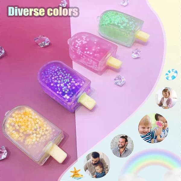 12 stk. Popsicle Squeeze Fidgets Legetøj Squishies Sæt, Isterning Stress Sensorisk Aflastningslegetøj, Sensorisk Stressaflastningslegetøj
