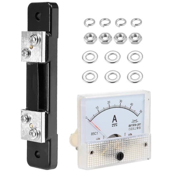 DC 0-50A Analog Amperemeter Strömmätare Panel + 50A 75mV Shuntmotstånd