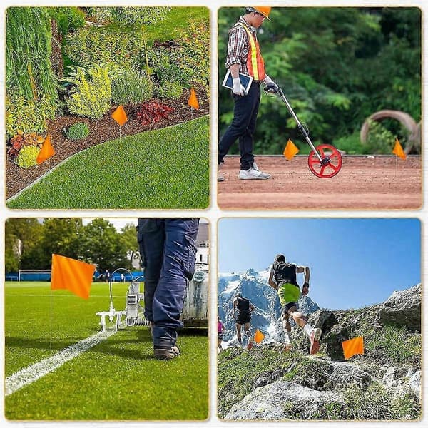 50-pack Marking Flags, Orange Yard Flags 38x10x13 cm, Marking Flags, Lawn Flags, Irrigation Flags, Landscape Flags