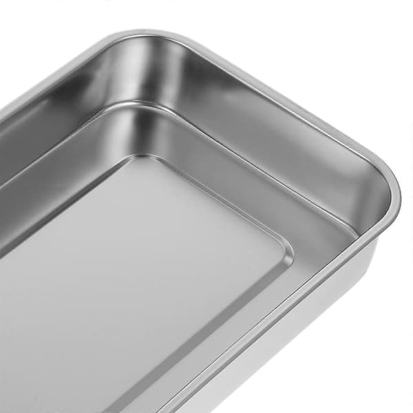 Steriliseringsboks i rustfrit stål med låg, rustbestandig bakke til manicure, 9,43x6,48x1,97 tommer