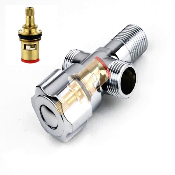 Double Outlet Angle Valve, Kitchen and Bathroom Fittings, Copper G1/2