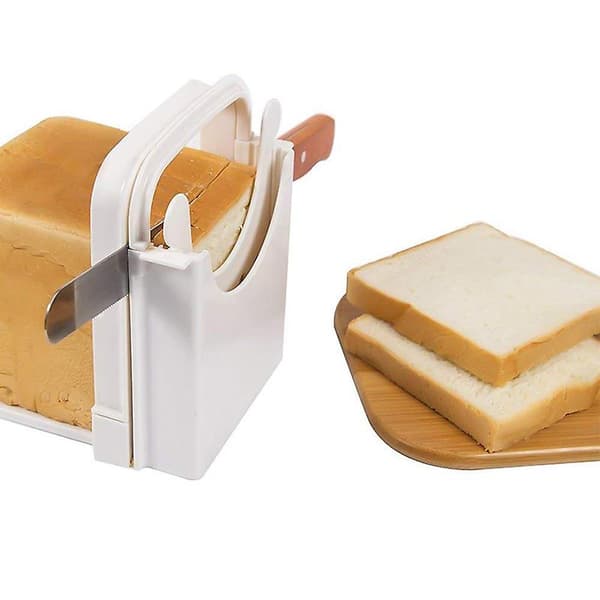 Bread Slicer Guide Adjustable Bread Toast Slicer Cutter Foldable Toast Slicing Mold White
