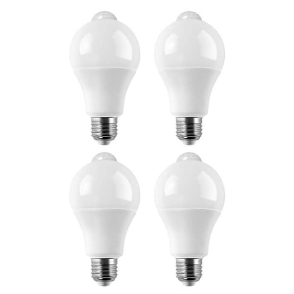 4-pak E27 LED Bevægelsessensorlampe LED-pære PIR-sensorlampe 9W