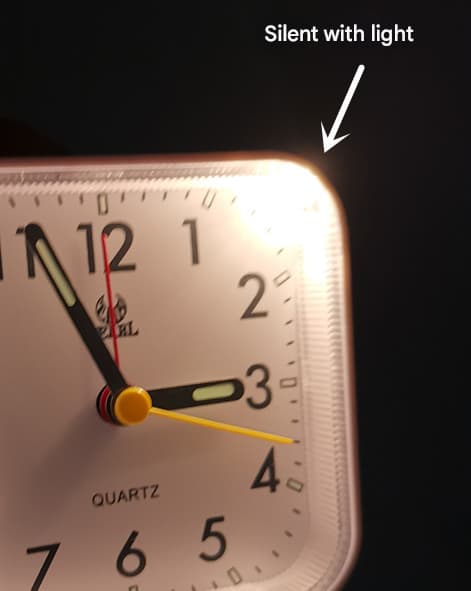 Silent Analog Alarm Clock Bedside Clock Square Table Clock Quartz Clock Alarm Clock with Snooze and Luminous