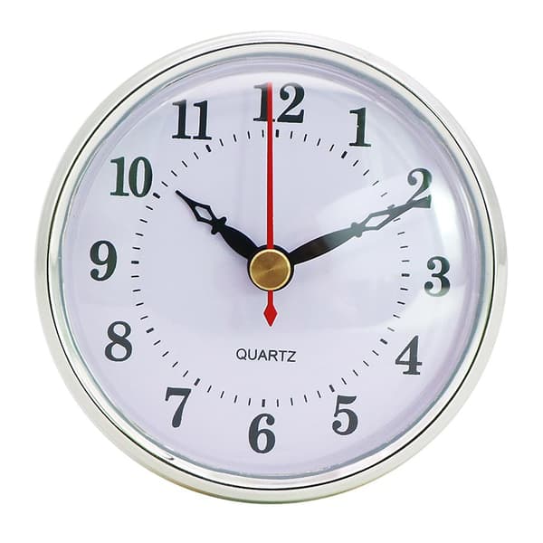 80mm/3.15 inch Classic Clock Quartz Movement Insert Black Metal Round