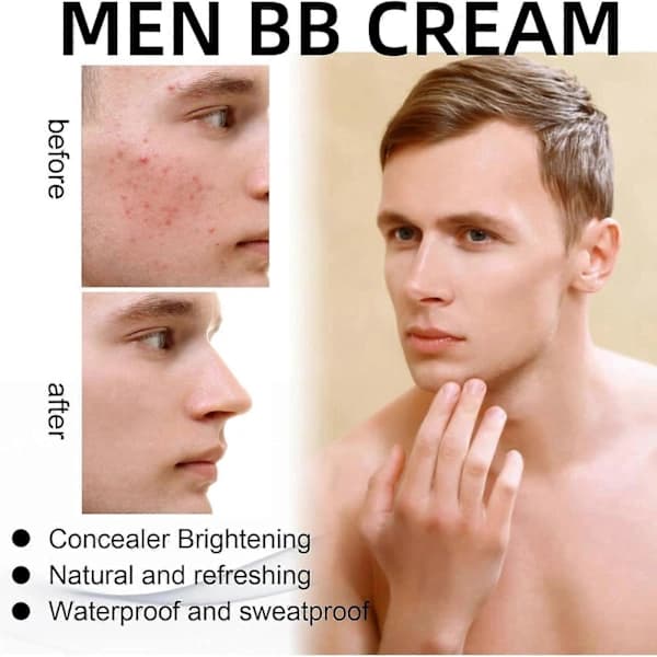 Herrekosmetik: Tonet fugtighedscreme, concealer og farvekorrigerer — Medium dækning